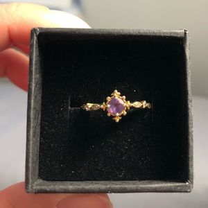 Amethyst 18k Gold plated ring size 4.5